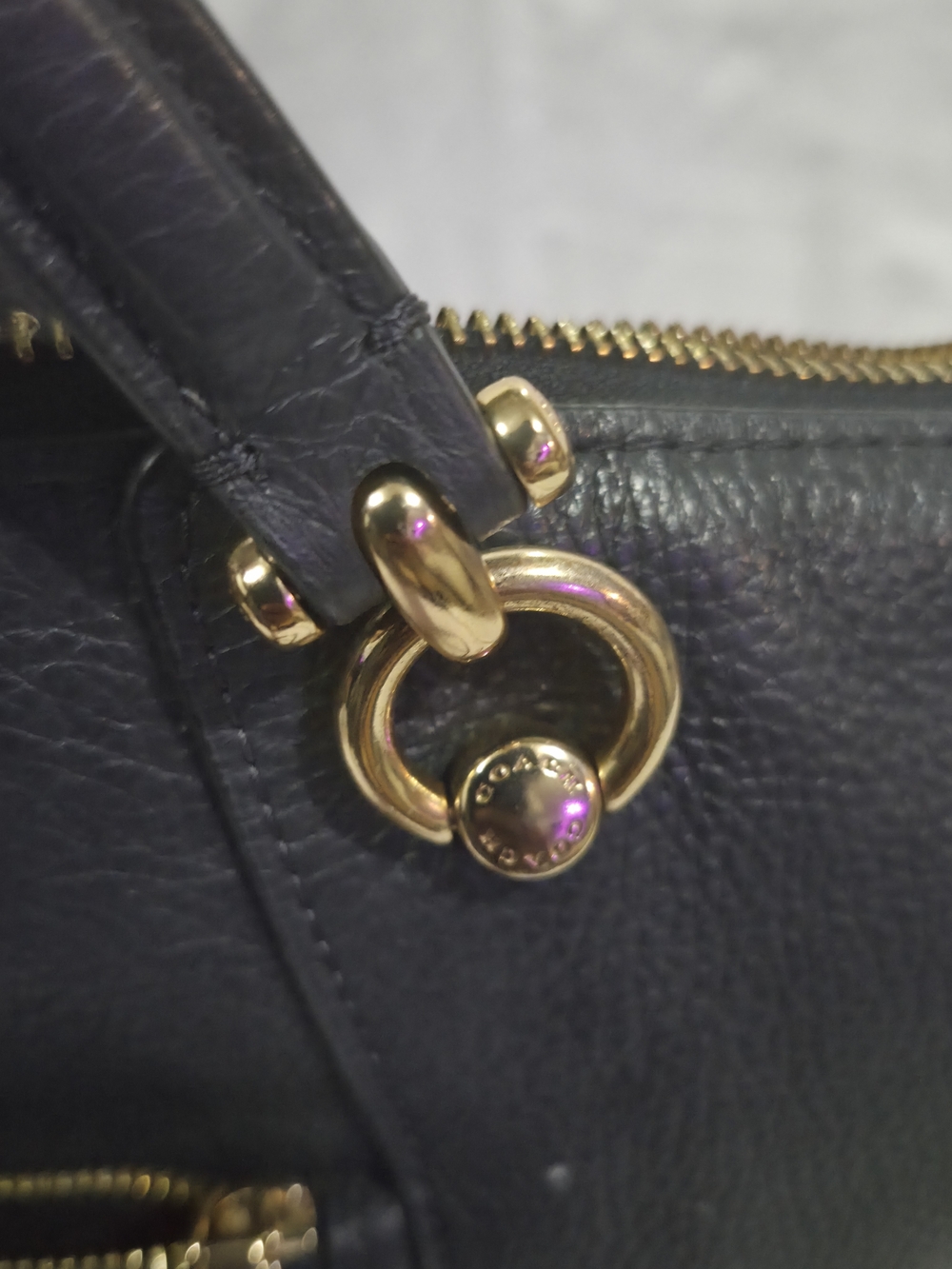 Coach Black Leather Tote with Gold Hardware - Picture 5 of 9